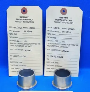 Pair of Cirrus SR-20 Nose Wheel Axle Spacer Pair P/N: 10033-002 (19437)